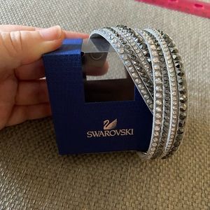 Swarovski Crystal Slake Double Wrap Bracelet - Alcantara Band